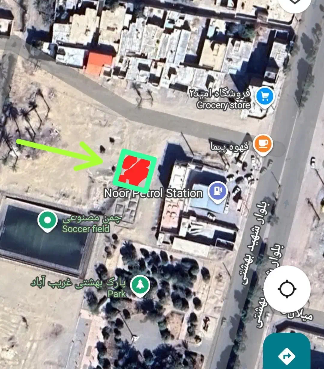 زمین فروشی کنار پمپ بنزین غریبآباد زمین چمن وپارک|فروش زمین و ملک کلنگی|ایرانشهر, |دیوار