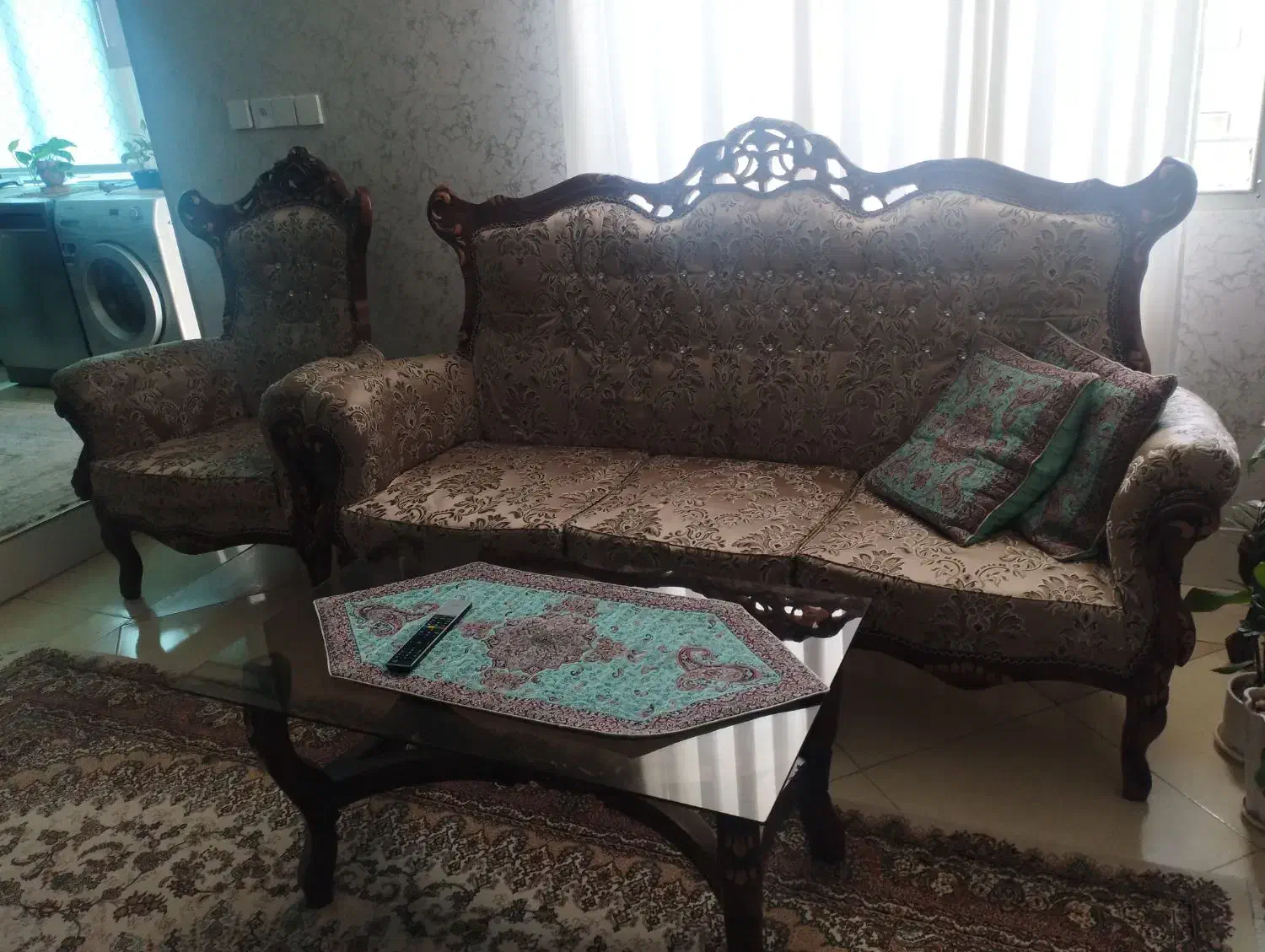 مبل سلطنتی ۹نفره|مبلمان خانگی و میز عسلی|محمدیه-قزوین, |دیوار