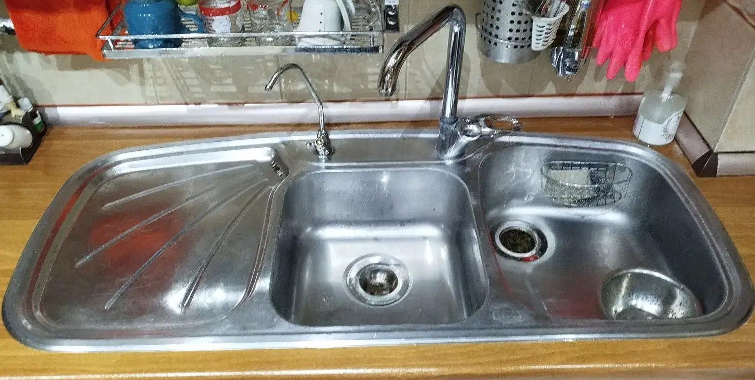 سینک استیل البرز مدل ۶۱۴ لگن چپ درحد نو فوق تمیز|مصالح و تجهیزات ساختمان|شاهینشهر, عطار|دیوار