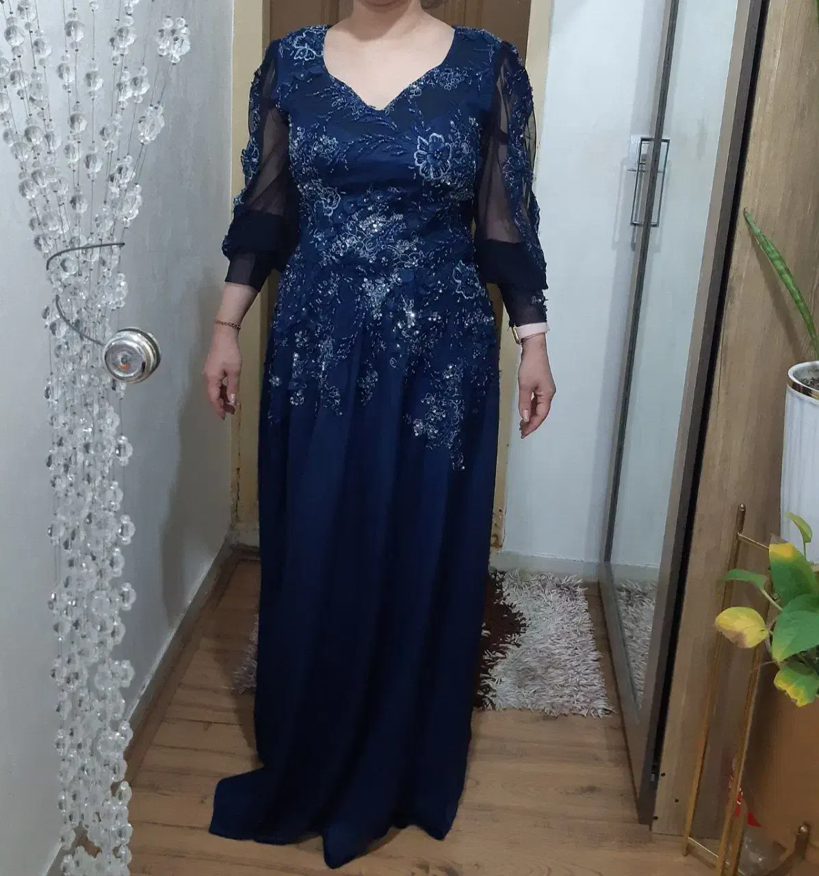 لباس مجلسی شیک سورمه ای|لباس|ری, علایین|دیوار