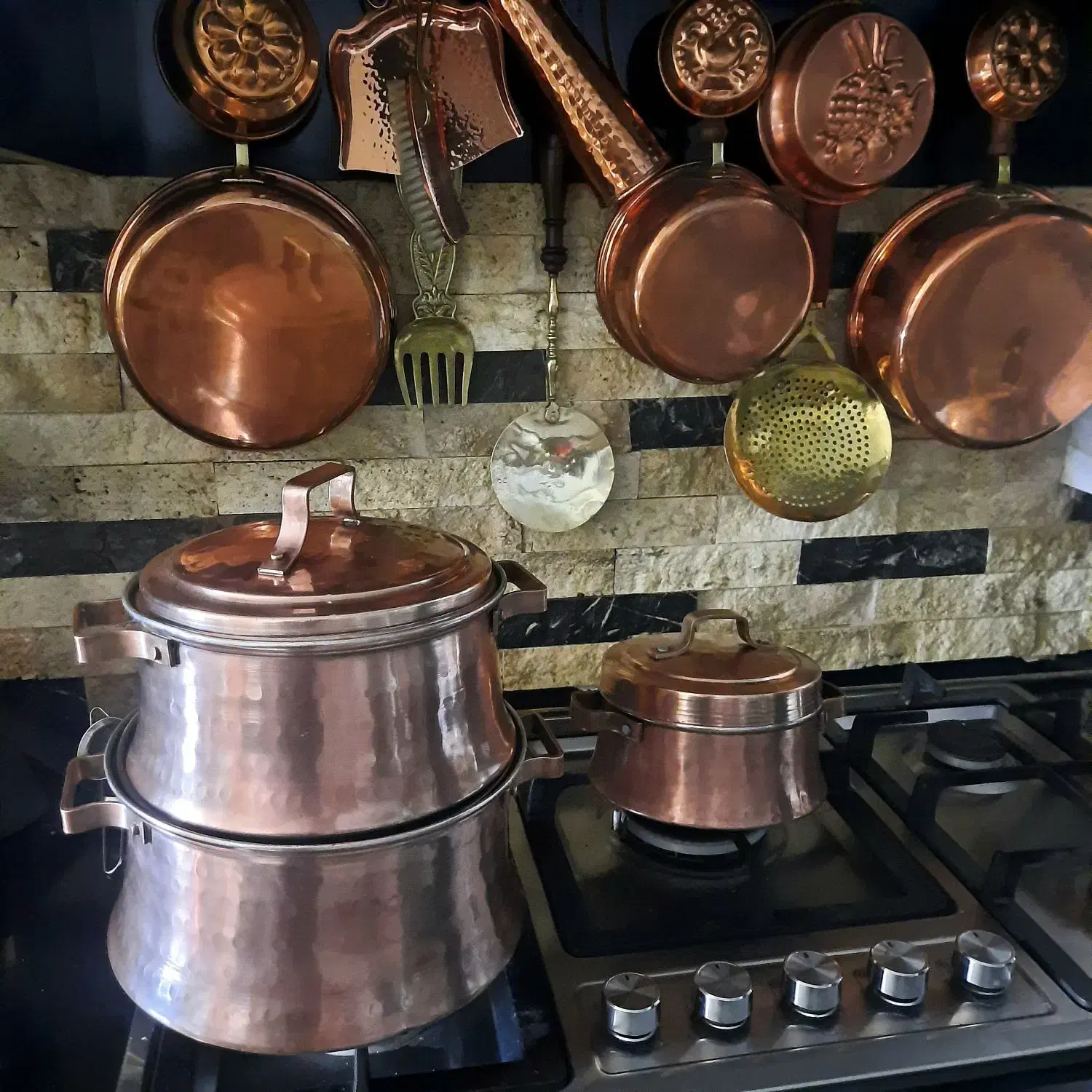 سه عدد قابلمه مسی|صنایع دستی و سایر لوازم تزئینی|مشهد, مشکینی (شهرک غرب)|دیوار