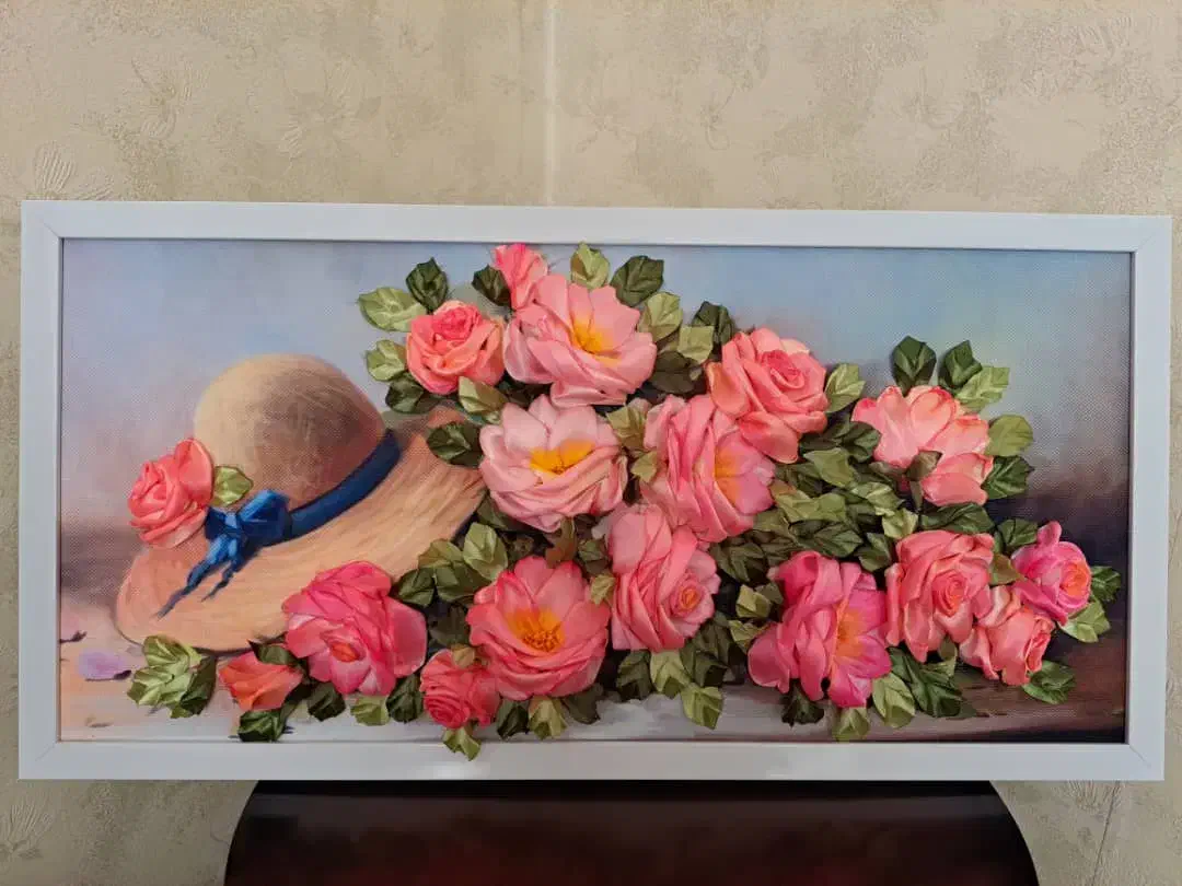 تابلو روبان دوزی|صنایع دستی و سایر لوازم تزئینی|شیراز, نصر|دیوار