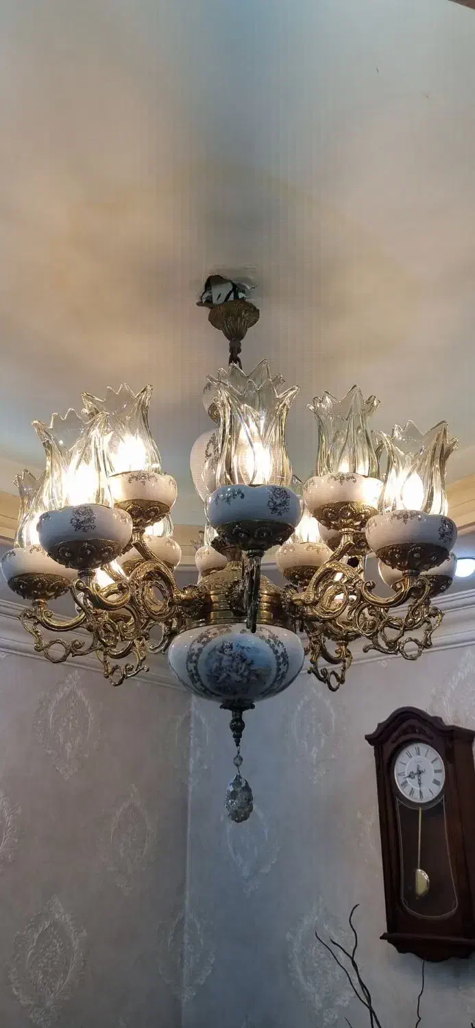 لوستر برنج نو نو|لوستر و چراغ آویز|شوشتر, |دیوار