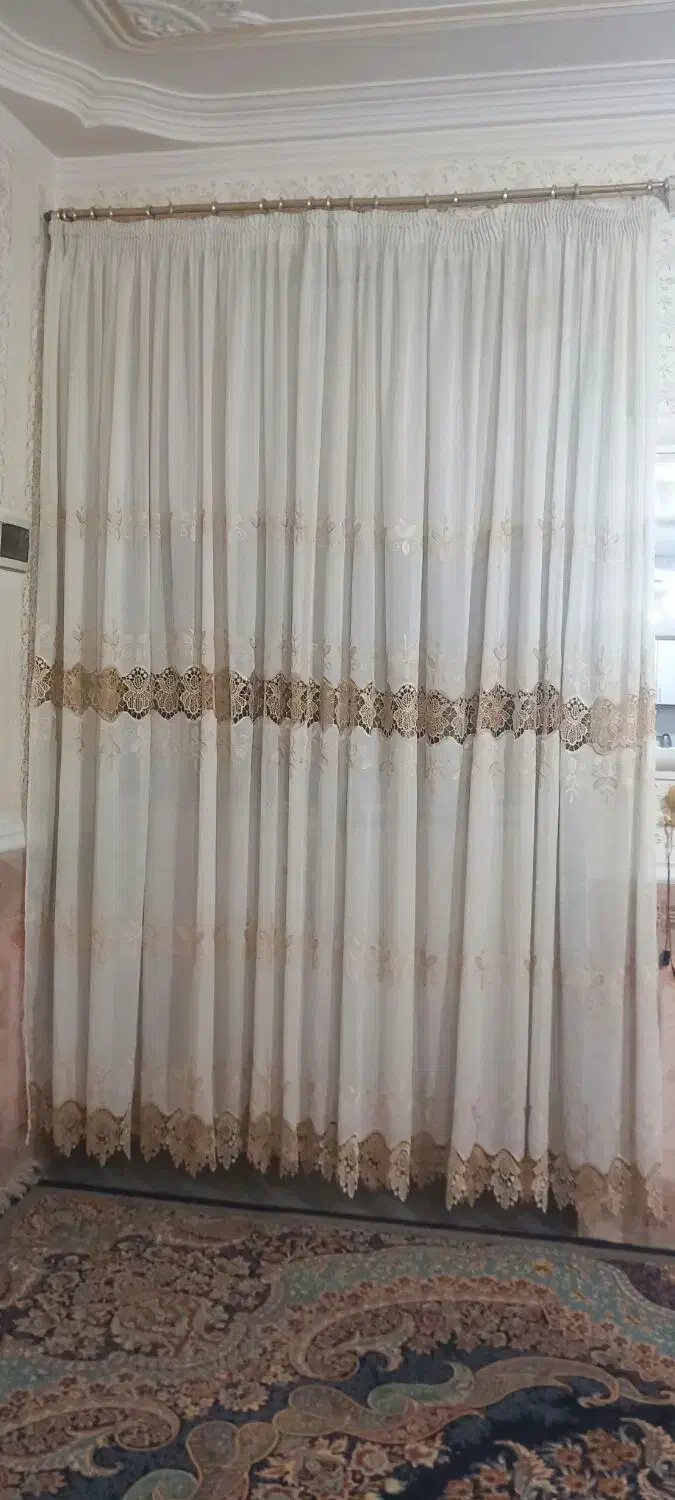 دو عدد پرده گیپور|پرده، رانر، رومیزی|زابل, |دیوار