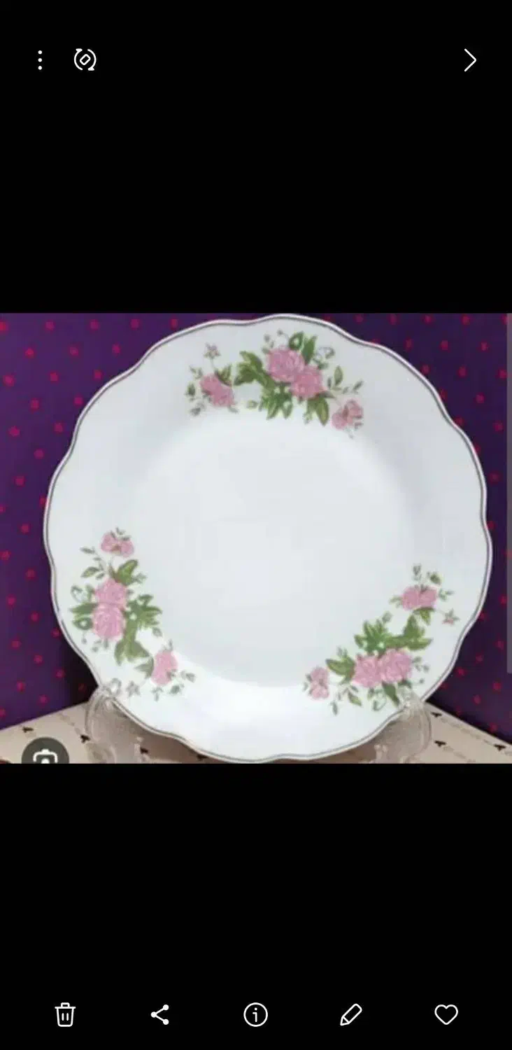 بشقاب گل سرخ نو برنج خوری میوه خوردی نو|ظروف سرو و پذیرایی|آباده, |دیوار