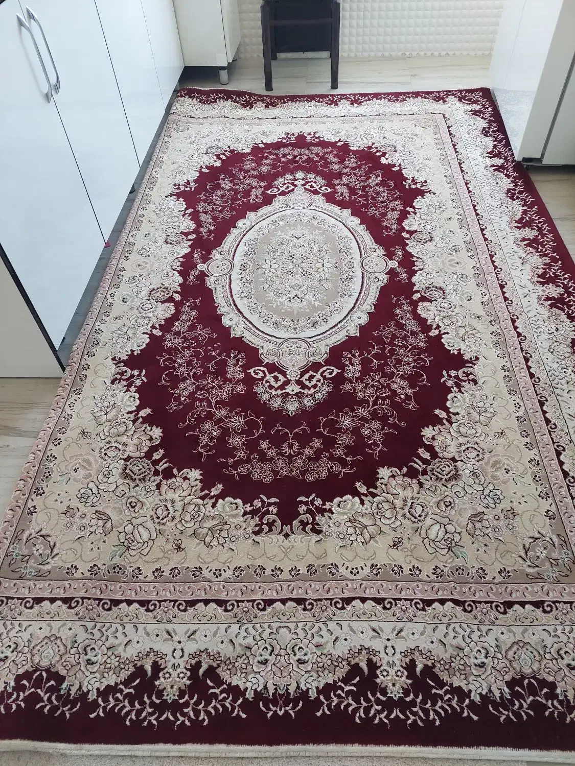 فرش کرم زرشکی 6متری|فرش|سرپل ذهاب, |دیوار