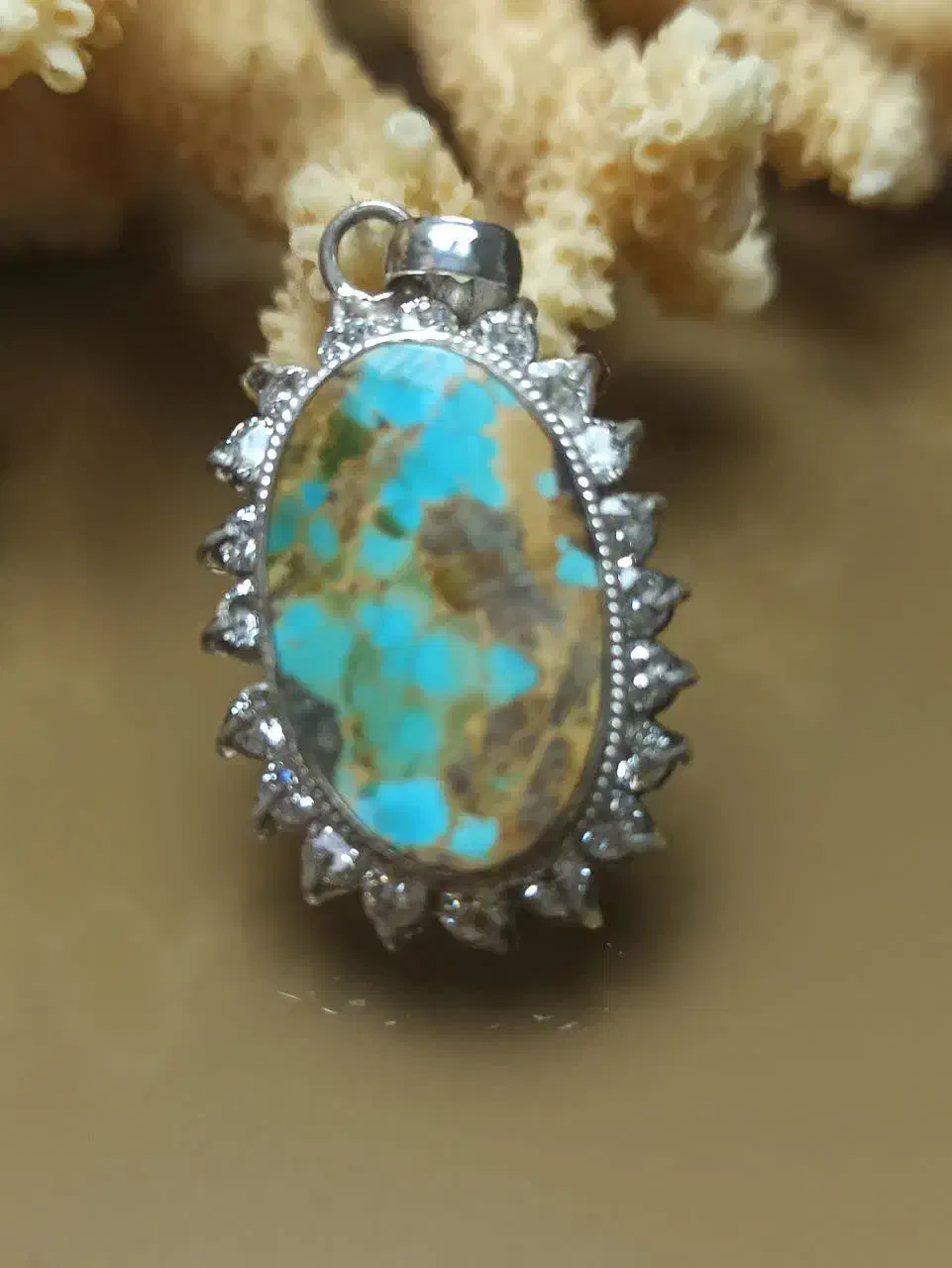 آویز فیروزه نقره زنانه|بدلیجات|بندرلنگه, |دیوار