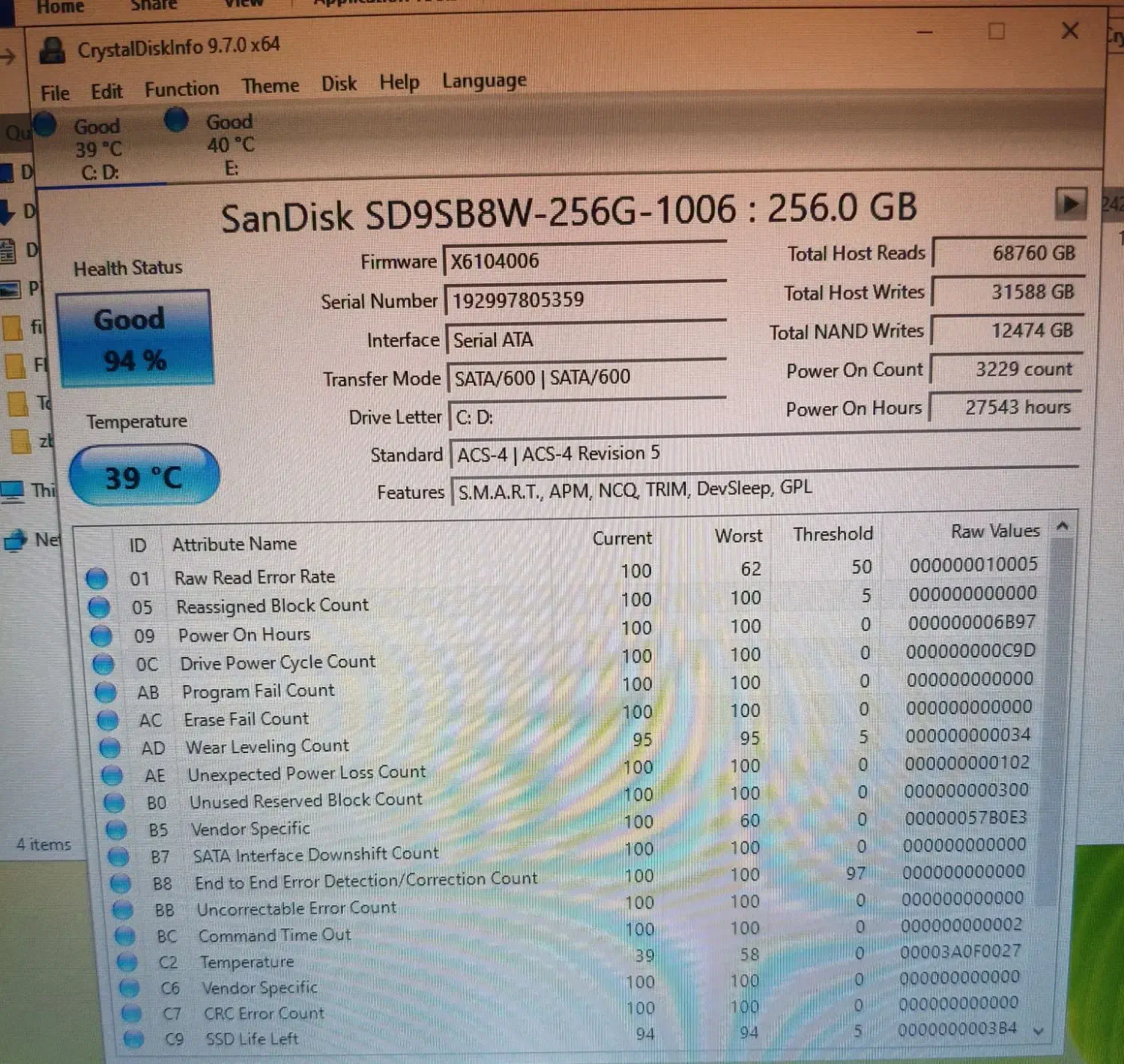 ssd sandisk 2.5 sata 256G|قطعات و لوازم جانبی رایانه|همدان, |دیوار