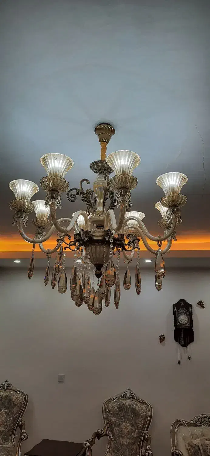 لوستر کریستال شیشه ای|لوستر و چراغ آویز|کرج, محمود آباد|دیوار