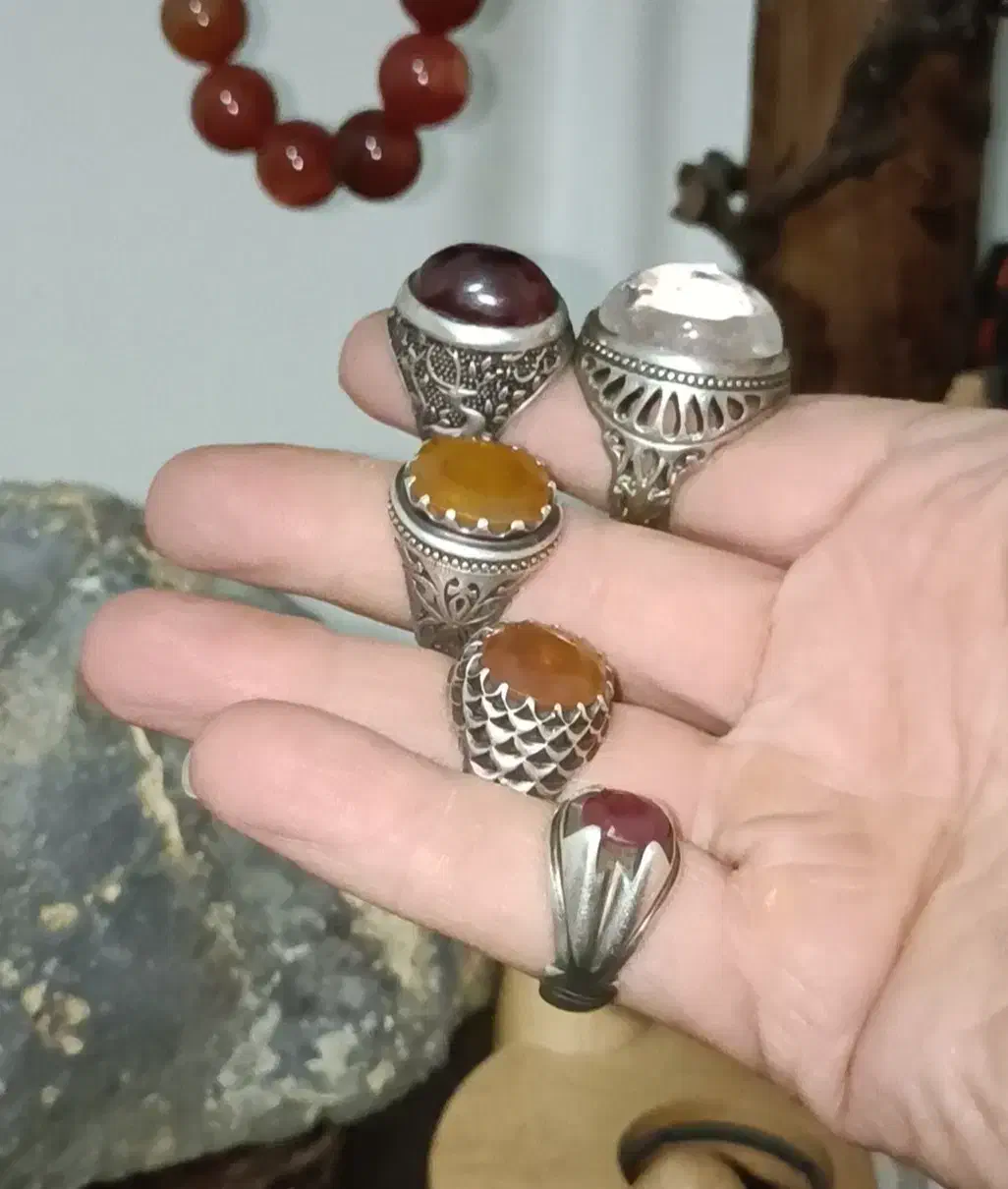 ۵ عدد انگشتر نقره|جواهرات|رباط‌کریم, رباط‌کریم|دیوار
