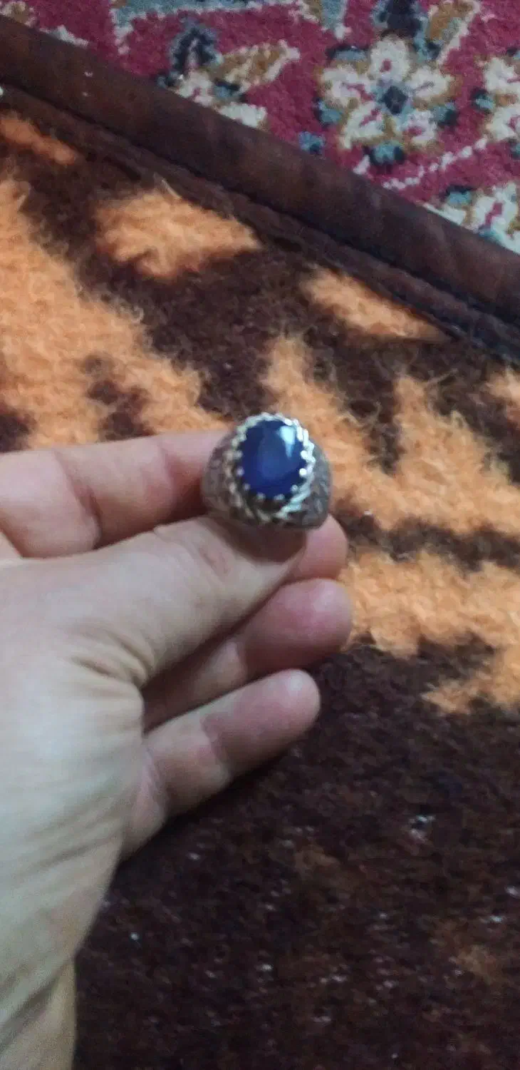 انگشتر نقره جواهری یاقوت کبود واوپال|جواهرات|قم, نیروگاه|دیوار