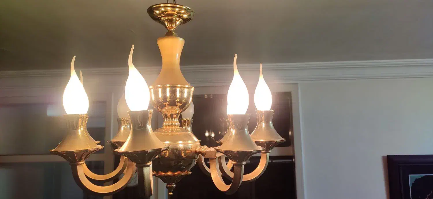 لوستر قدیمی آبکاری طلا|لوستر و چراغ آویز|مشهد, ولیعصر (شهرک غرب)|دیوار