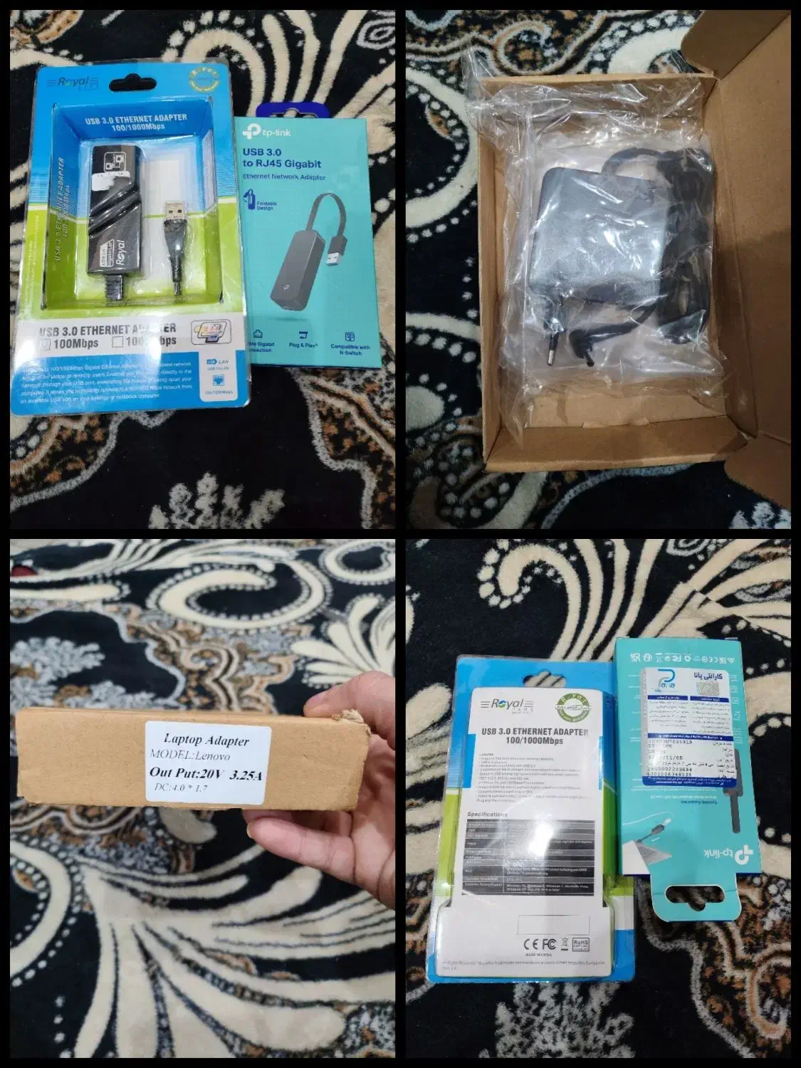 تبدیل usb3 به اترنت آکبند tp linkوشارزر ۲۰ولت لنوو|مودم و تجهیزات شبکه|تهران, راه آهن|دیوار