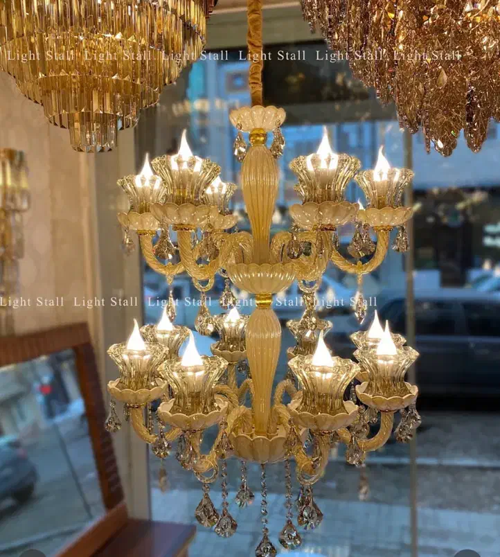 طراحی وتولید لوستر کریستالی / پارس آباد|لوستر و چراغ آویز|پارسآباد, |دیوار