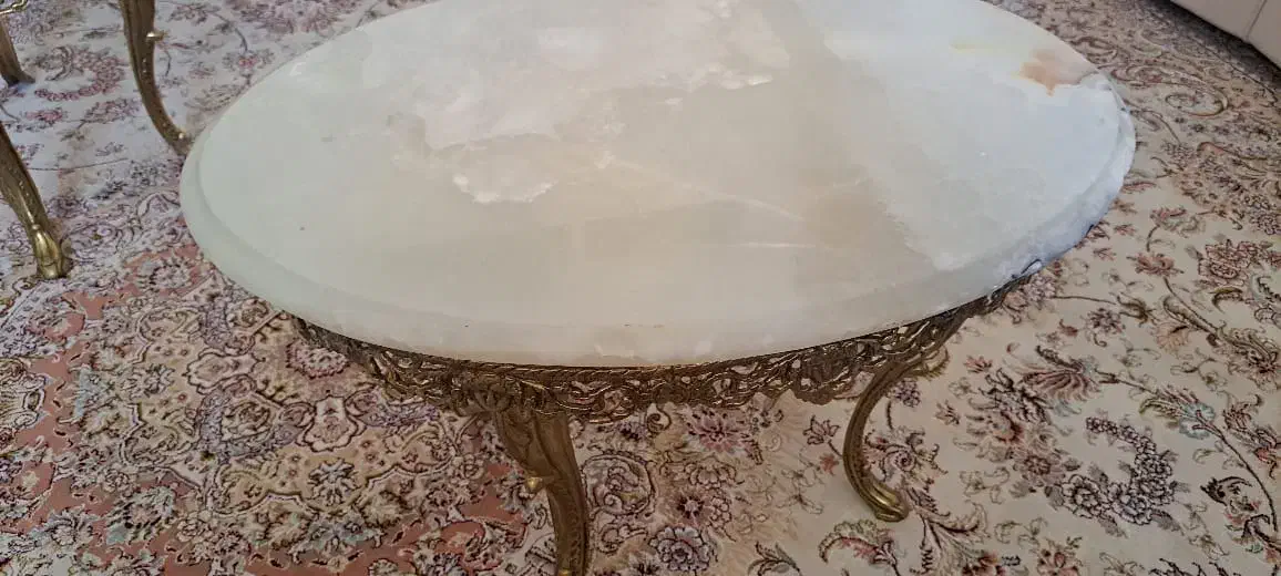 میز برنز با رویه سنگی|مبلمان خانگی و میز عسلی|تبریز, |دیوار