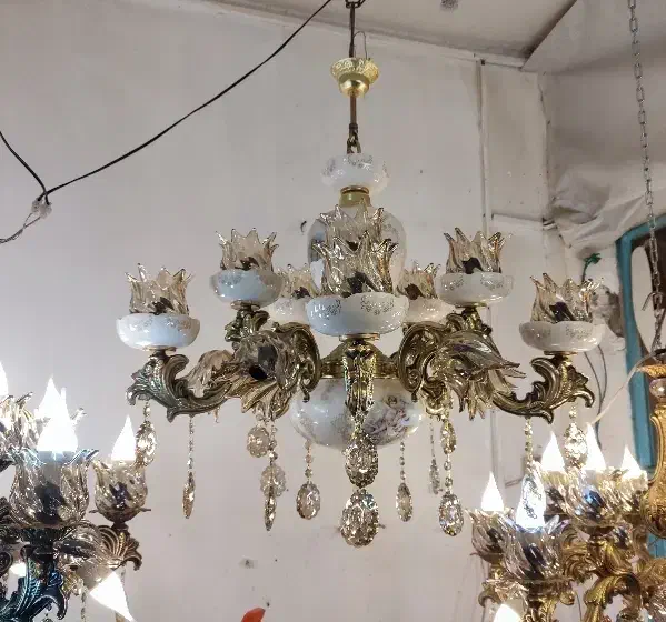 تولیدی لوستر چینی برنزی به قیمت تولید|لوستر و چراغ آویز|تبریز, |دیوار