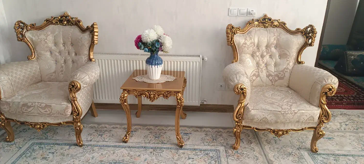 مبل ۹ نفره استیل با روکش با بهترین چوب|مبلمان خانگی و میز عسلی|نسیمشهر, |دیوار