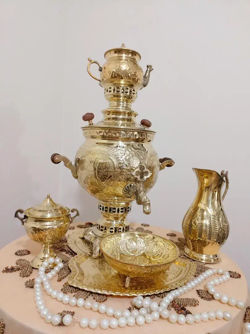 سماور برنجی (برنز قلم )|سماور، چای‌ساز، قهوه‌ساز|کنارک, |دیوار