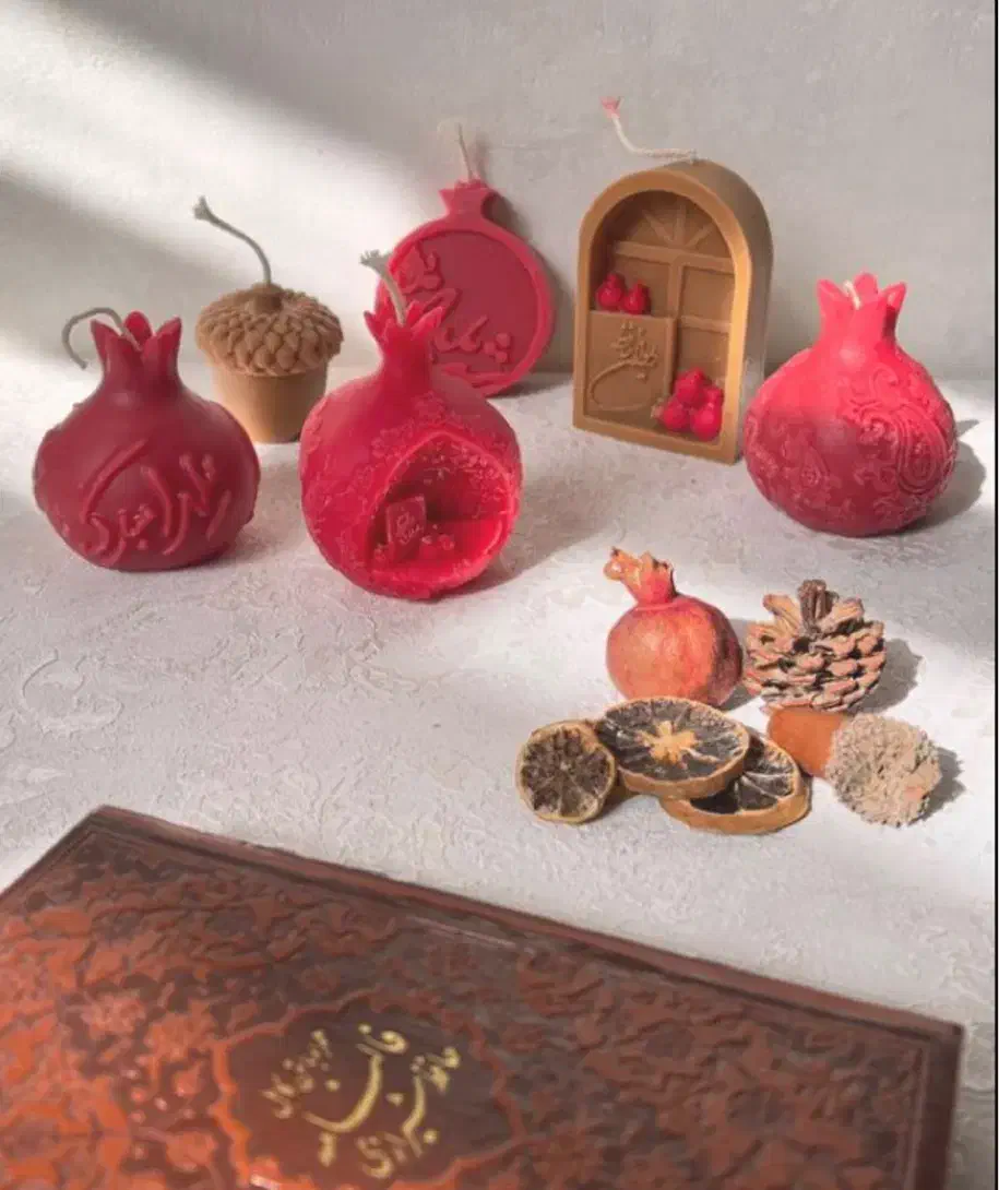 انواع شمع و سنگ مصنوعی مخصوص شب یلدا|صنایع دستی و سایر لوازم تزئینی|قم, باجک دو|دیوار