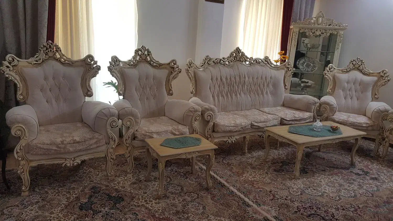 مبلمان سلطنتی ۷نفره|مبلمان خانگی و میز عسلی|تاکستان, |دیوار