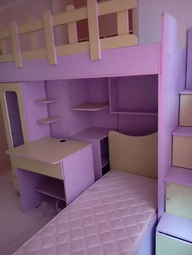 تخت خواب/دو طبقه کودک/با تشک|تخت و سرویس خواب|پرند, فاز ۲|دیوار