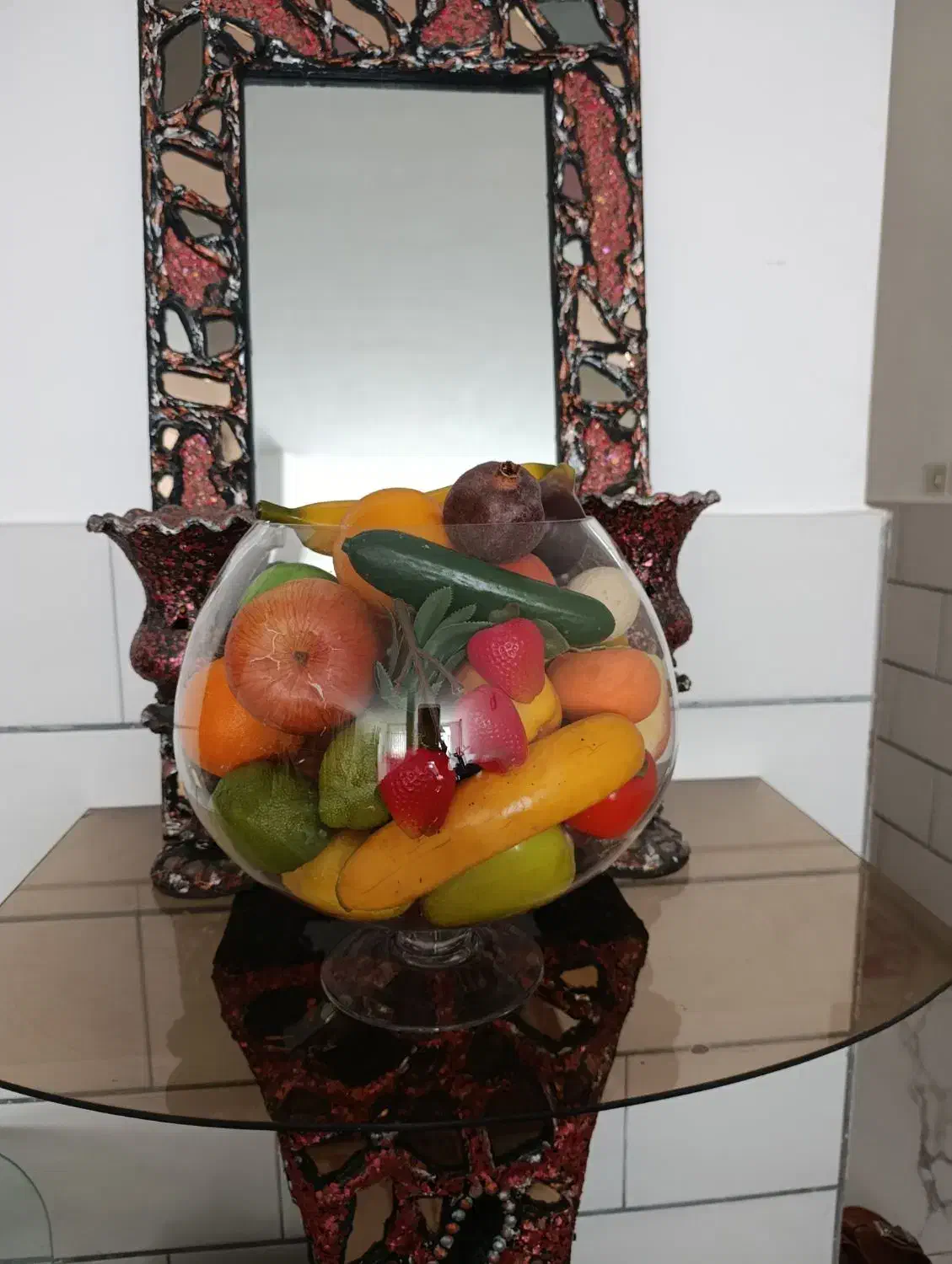 میوه های خارجی دکوری با ظرفش|صنایع دستی و سایر لوازم تزئینی|اراک, |دیوار