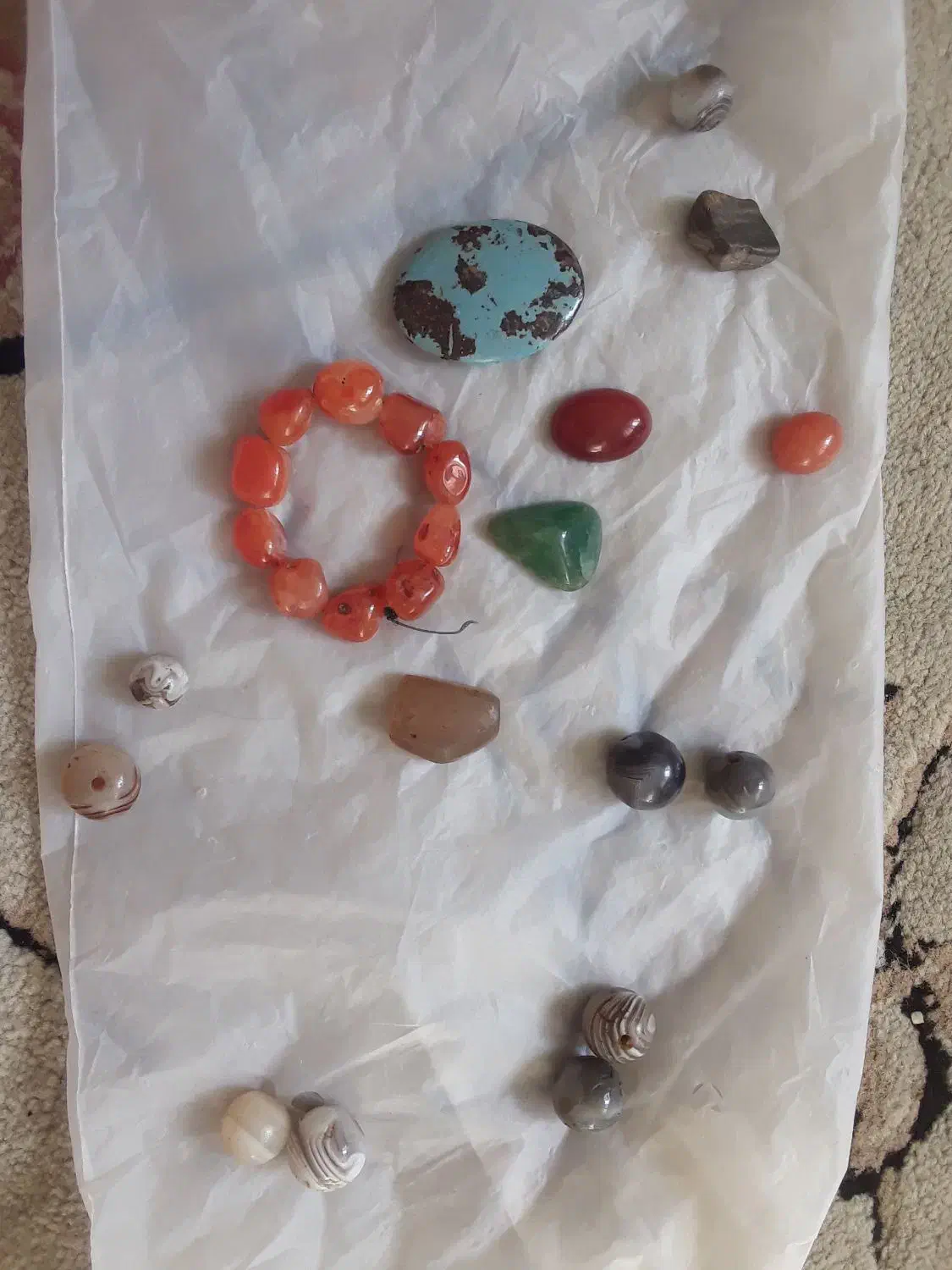 باسلام مقداری مهره سلیمانی عقیق ویک دورنجف قدیمی|جواهرات|اهواز, آسیاباد|دیوار