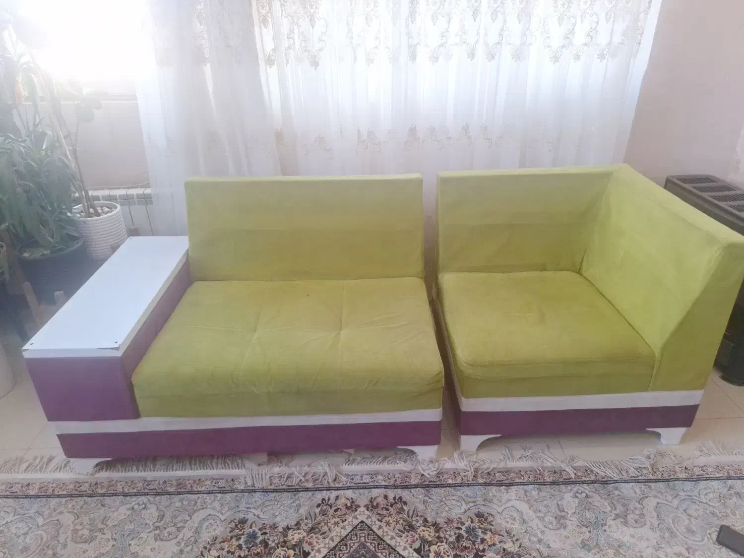 فروش یک دست مبل ۷ نفره راحتی ساخت تهران|مبلمان خانگی و میز عسلی|تربت جام, نظامی|دیوار