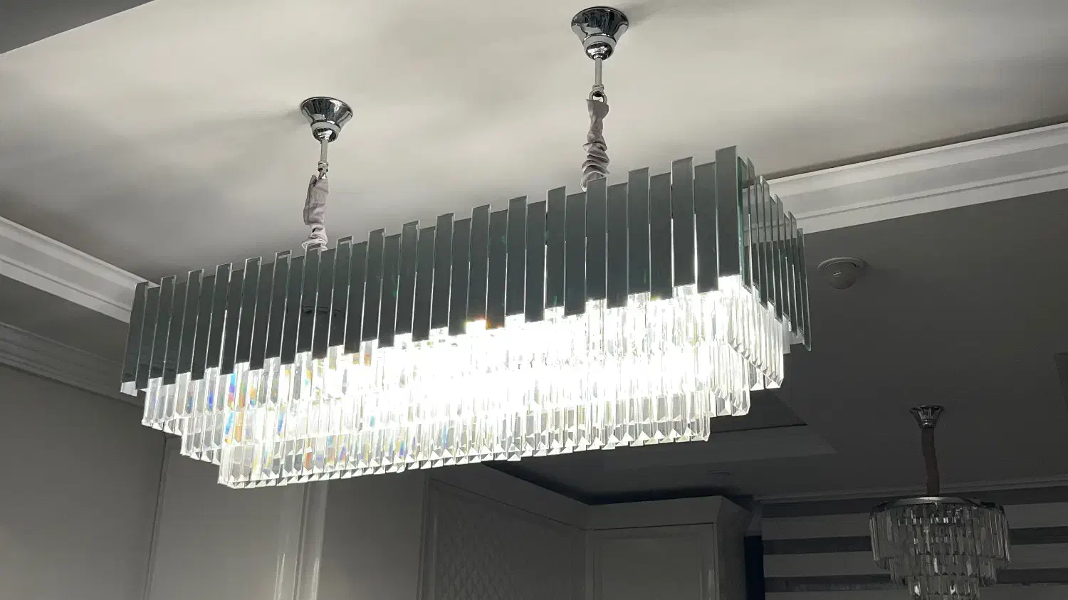 ست ۵تایی لوستر کریستال آیینه ای|لوستر و چراغ آویز|تهران, مختاری|دیوار