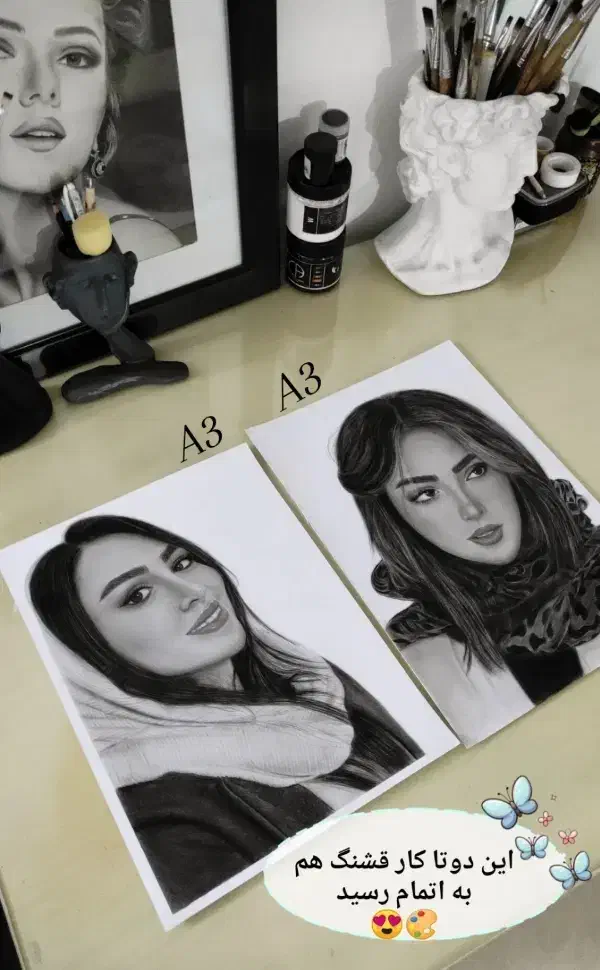 طراحی چهره هدیه ایی خاص ومتفاوت|تابلو، نقاشی، عکس|آبادان, |دیوار