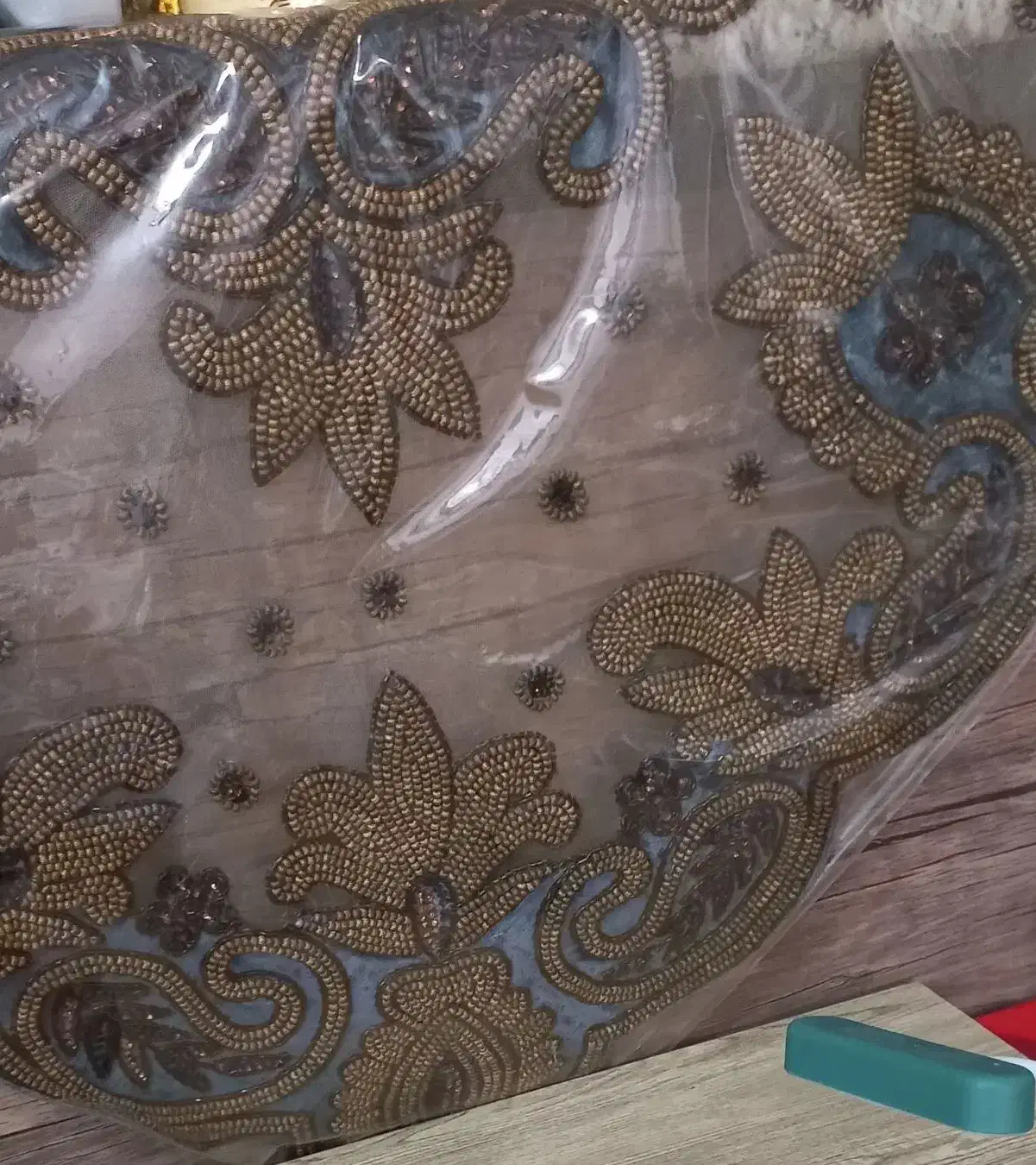 ترمه سنگ دوزی شده|صنایع دستی و سایر لوازم تزئینی|قم, شهرک امام حسن|دیوار