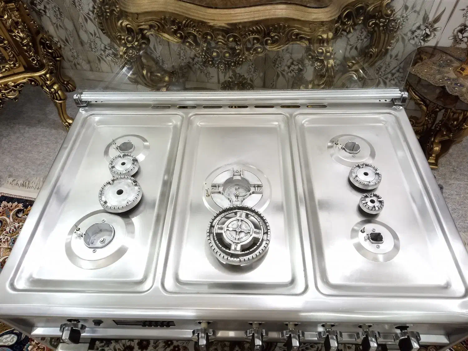 فرگاز تمام استیل آلتون2اگزوزه و رگلاتور دار درحدآک|اجاق گاز و لوازم برقی پخت‌وپز|اهواز, شهرک رزمندگان|دیوار