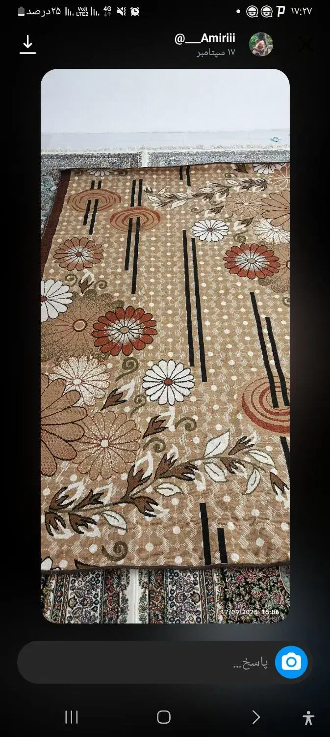 گلیم فرش ۶ متری نو|فرش|صحنه, |دیوار