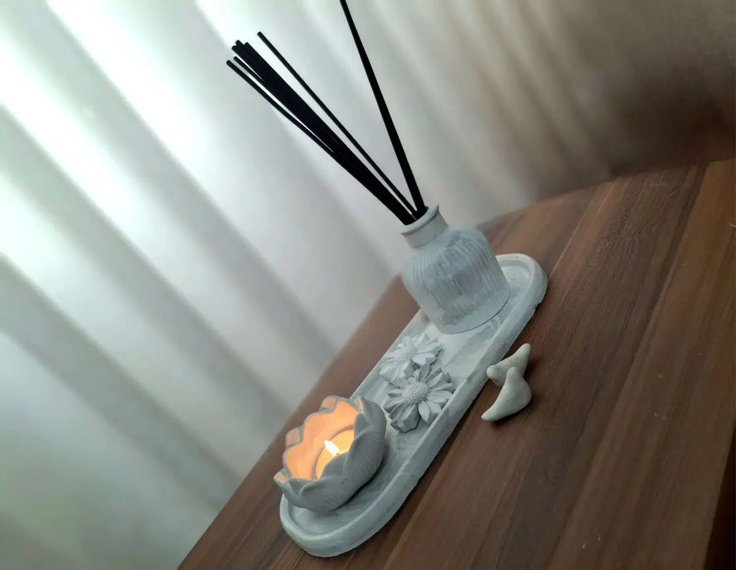 دکوری سنگ مصنوعی و اردوخوری و جا شمع و عود ....|ظروف سرو و پذیرایی|تاکستان, |دیوار