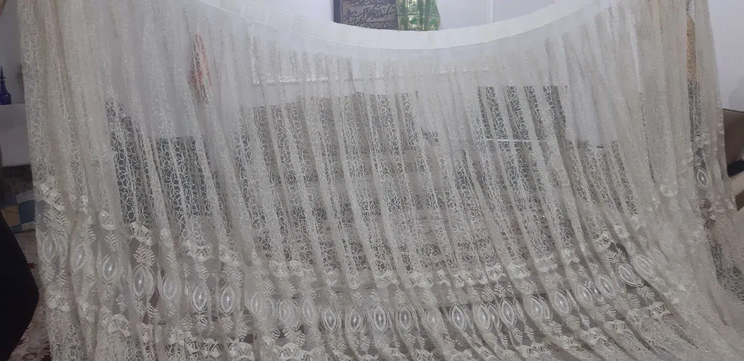 پرده تور نباتی رنگ|پرده، رانر، رومیزی|کاشان, مفتح|دیوار