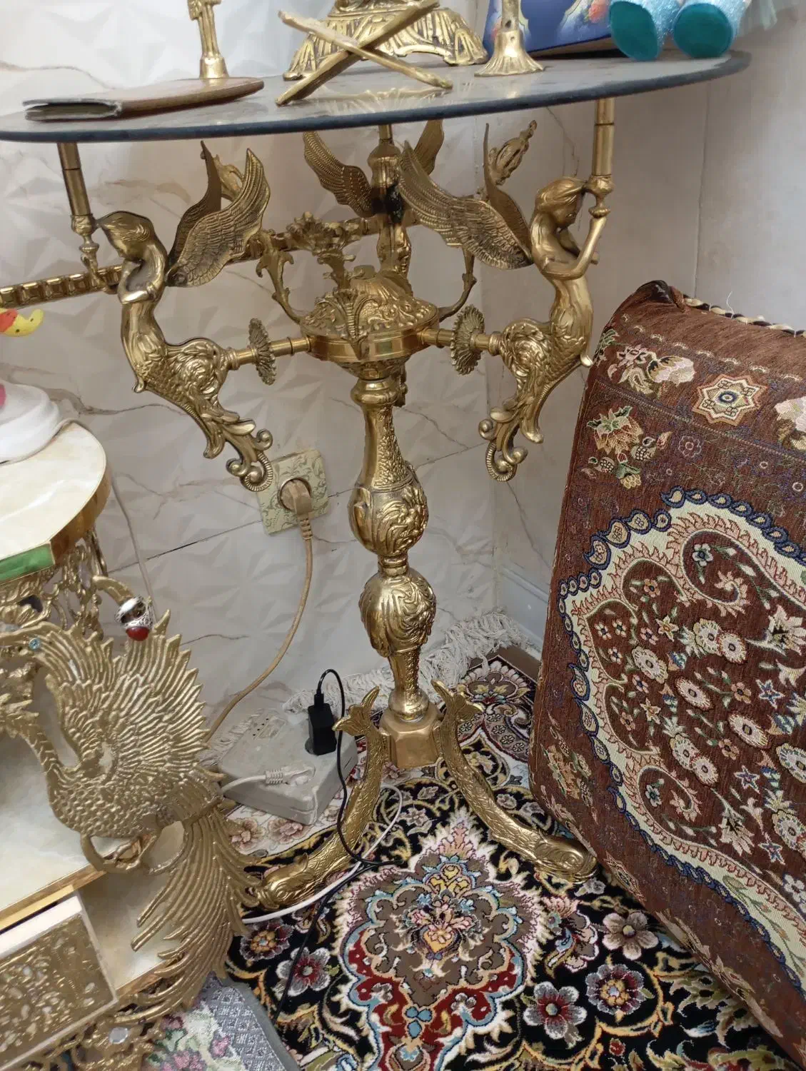 میزخاطره برنزاصل فرشته و واینه شمعدان بزرگ ورحل|صنایع دستی و سایر لوازم تزئینی|ری, شهرری|دیوار