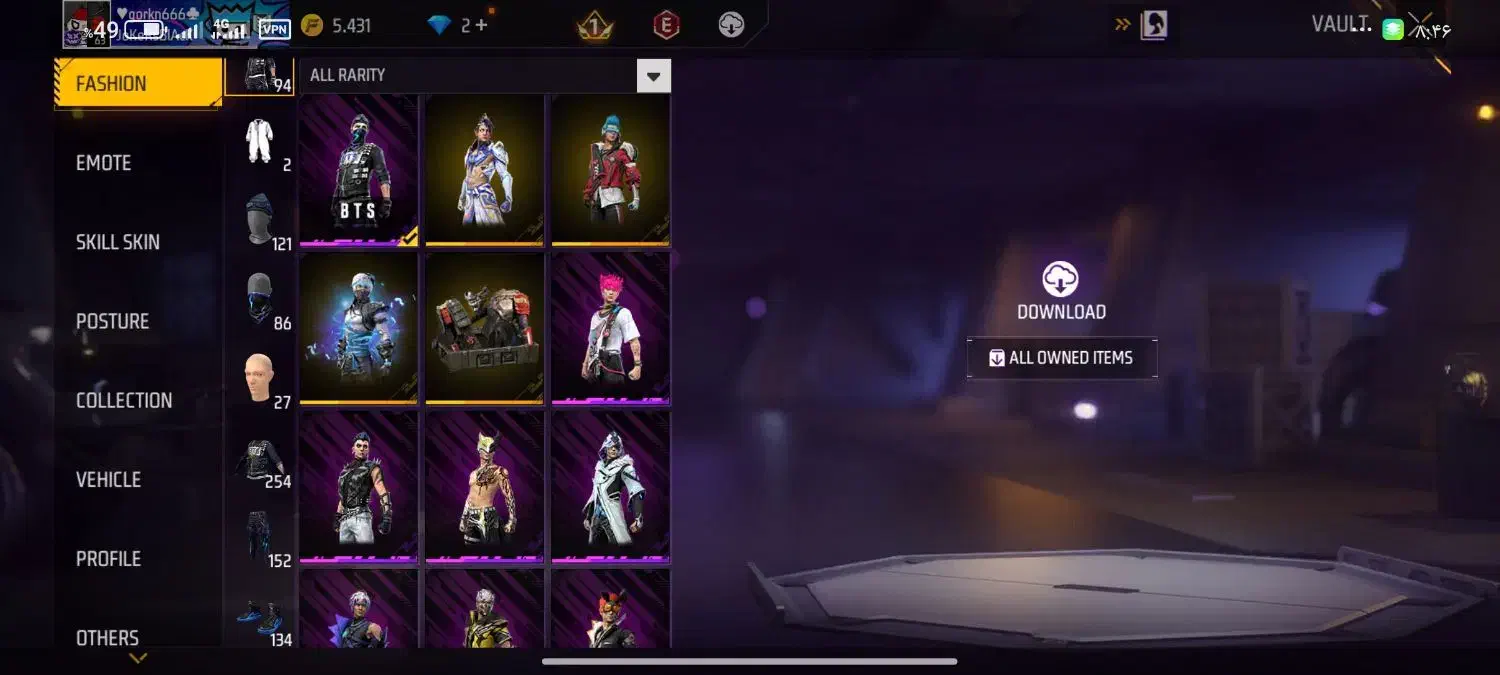 اکانت فری فایر|کنسول، بازی ویدئویی و آنلاین|جهرم, |دیوار