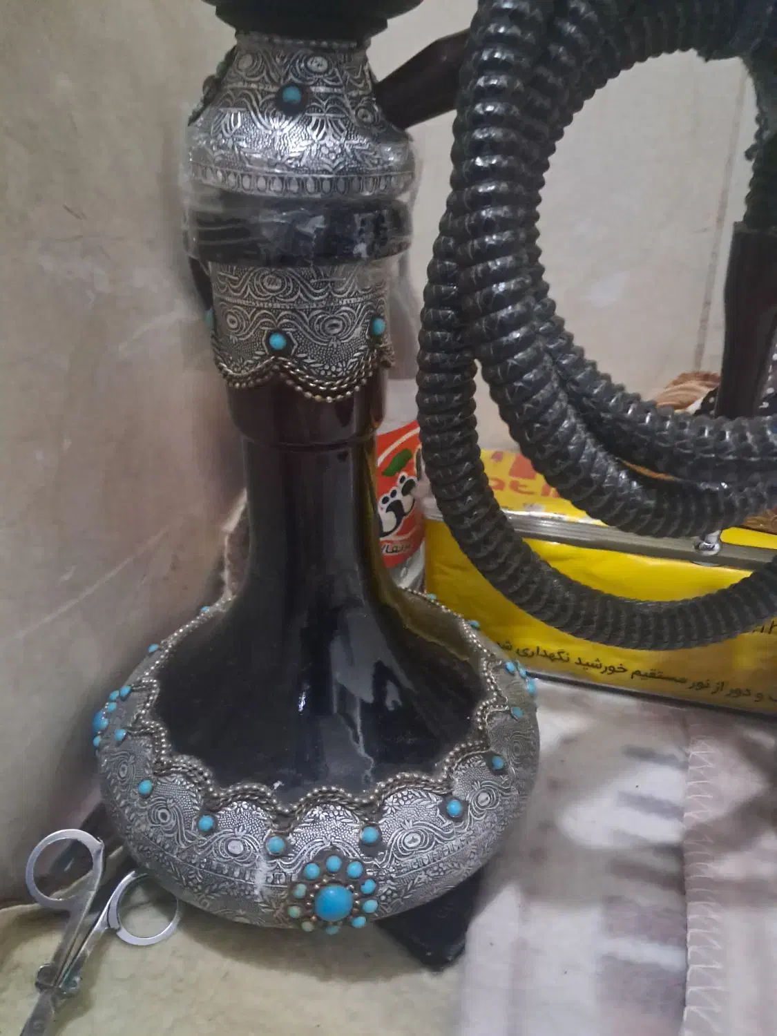 قلیان طرح فیروزه کوبی شده|کلکسیون و سرگرمی|نجفآباد, ویلاشهر|دیوار