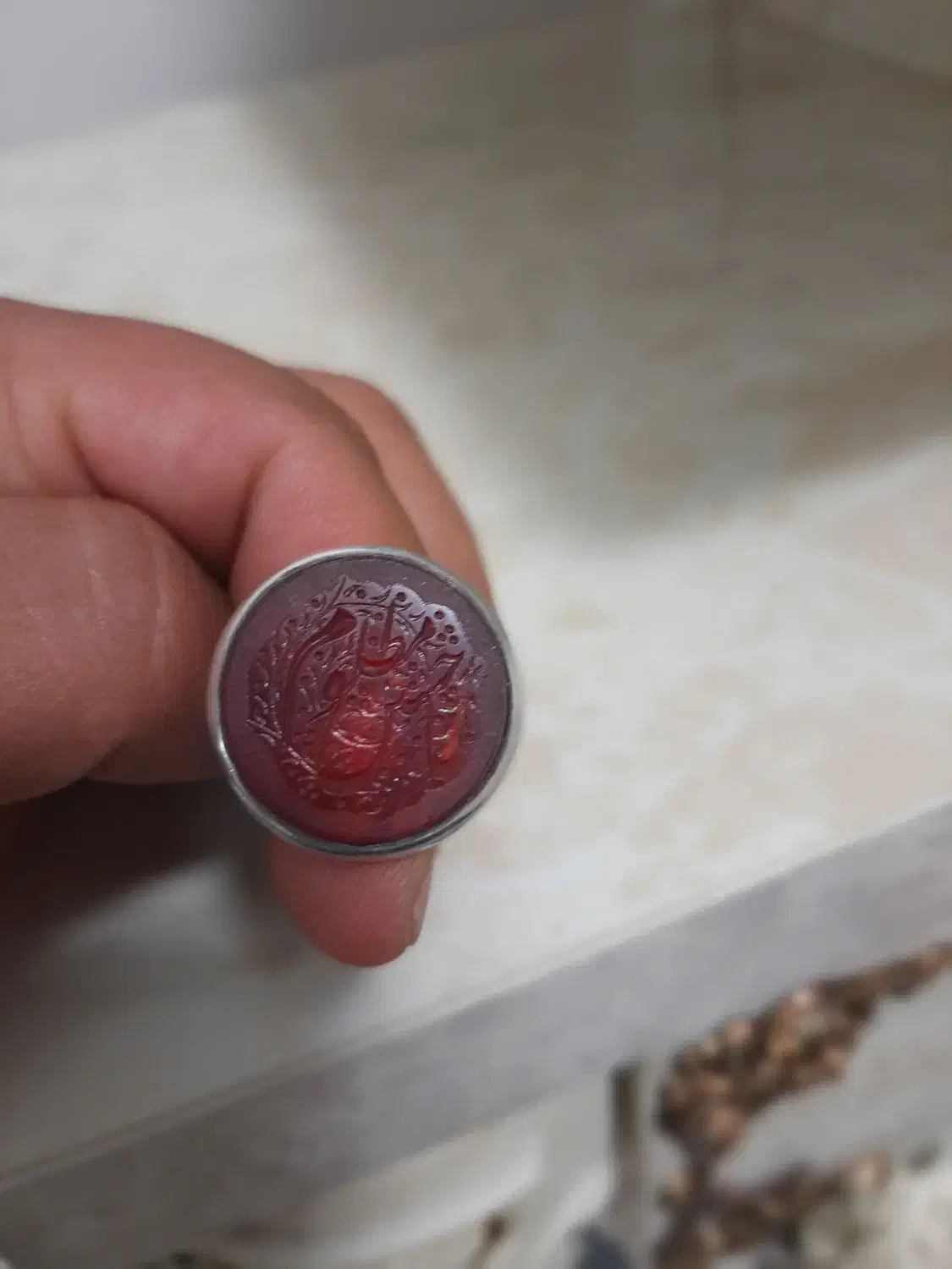 انگشتر عقیق خط معاوضه با پرنده یا انگشتر|جواهرات|رباط‌کریم, شهرک والفجر|دیوار