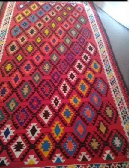 گلیم دستباف .یه لایه بافت مخصوص جهیزیه|گلیم، جاجیم، گبه|فیروزآباد (فارس), |دیوار