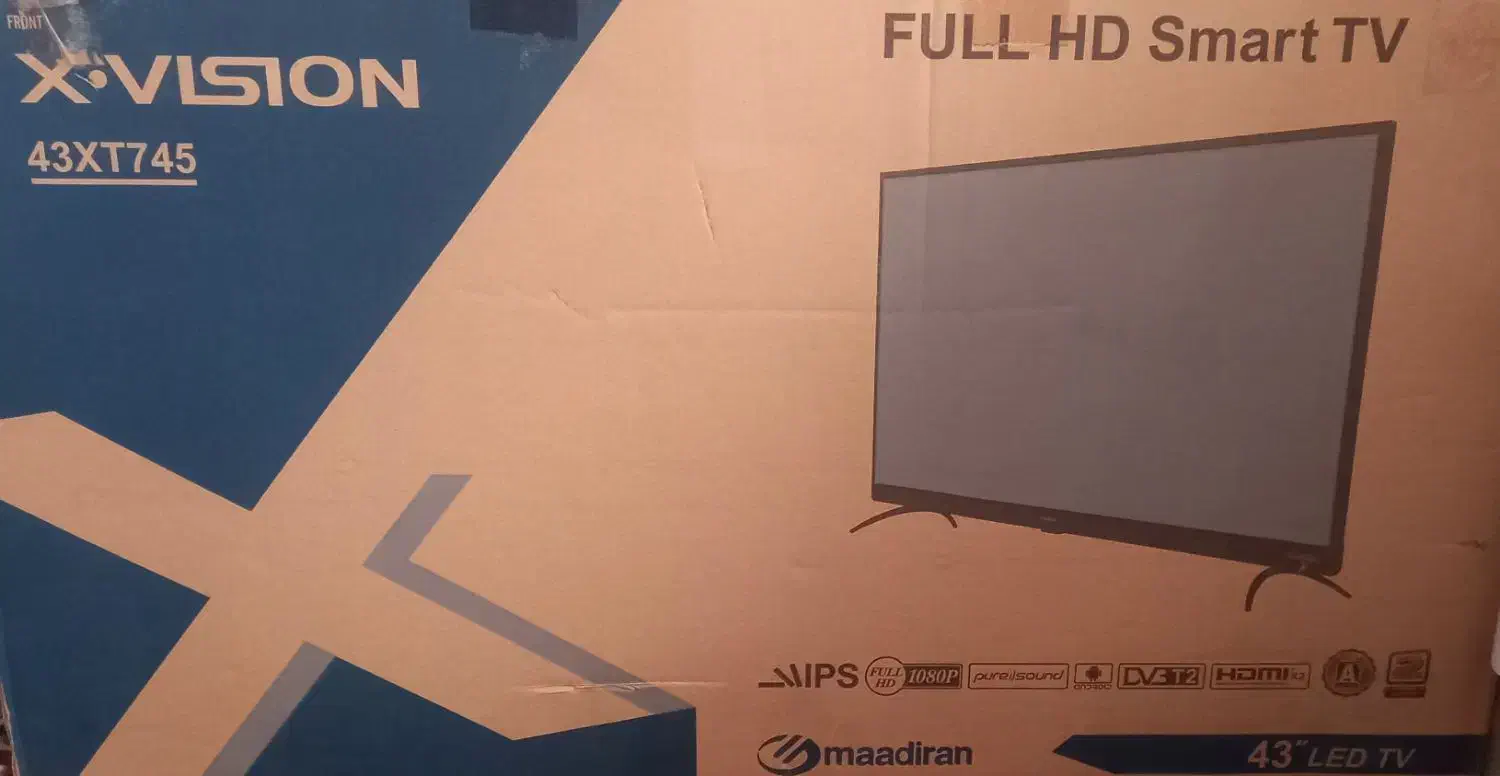 تلویزیون ال ای دی ایکس ویژن ۴۳اینچ ۲۵میلیون|تلویزیون و پروژکتور|قرچک, قشلاق جیتو|دیوار