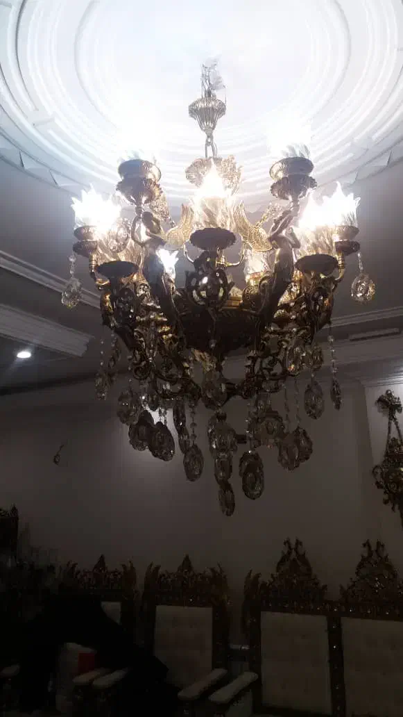 لوستر برنز 12 شعله و 6 فرشته|لوستر و چراغ آویز|تهران, افسریه شمالی|دیوار