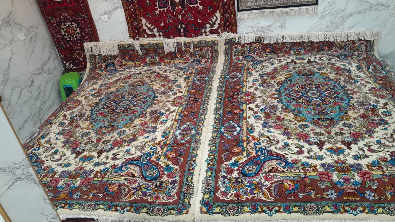 یک جفت هریس سالاری و یک جفت قالیچه|فرش|تبریز, |دیوار