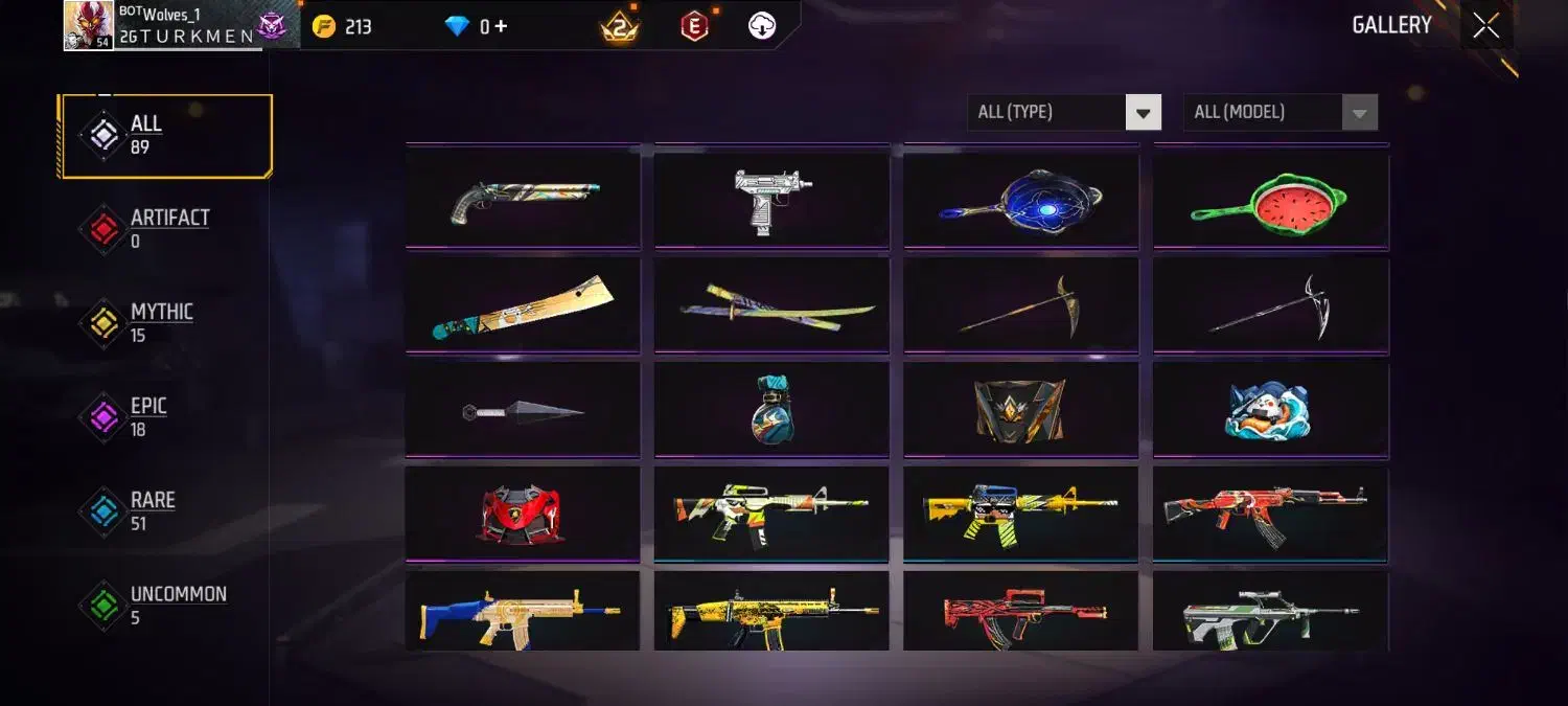 اکانت فری فایر لول 55|کنسول، بازی ویدئویی و آنلاین|آق قلا, |دیوار