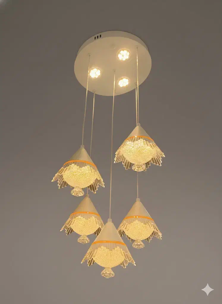 لوستر ۵ شعله سه حالته کد25 وارداتی|لوستر و چراغ آویز|اصفهان, تخت فولاد|دیوار