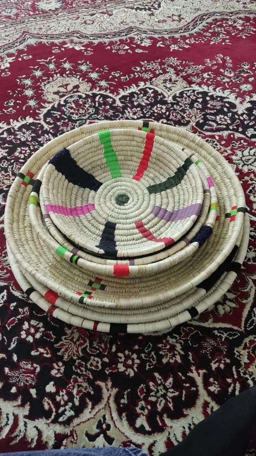 تولید از برگ درخت نخل و نخ رنگی|صنایع دستی و سایر لوازم تزئینی|جم, |دیوار