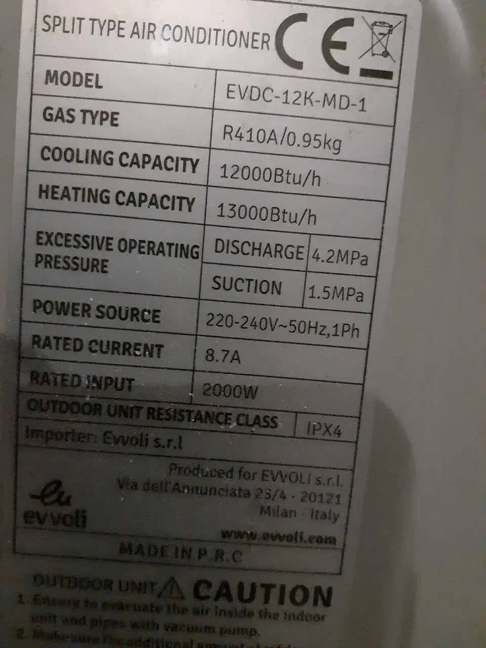 کولر گازی ایوولی ۱۲ هزار اینورتر در حد نو|کولر گازی و فنکوئل|مشهد, یوسفیه (شهرک غرب)|دیوار