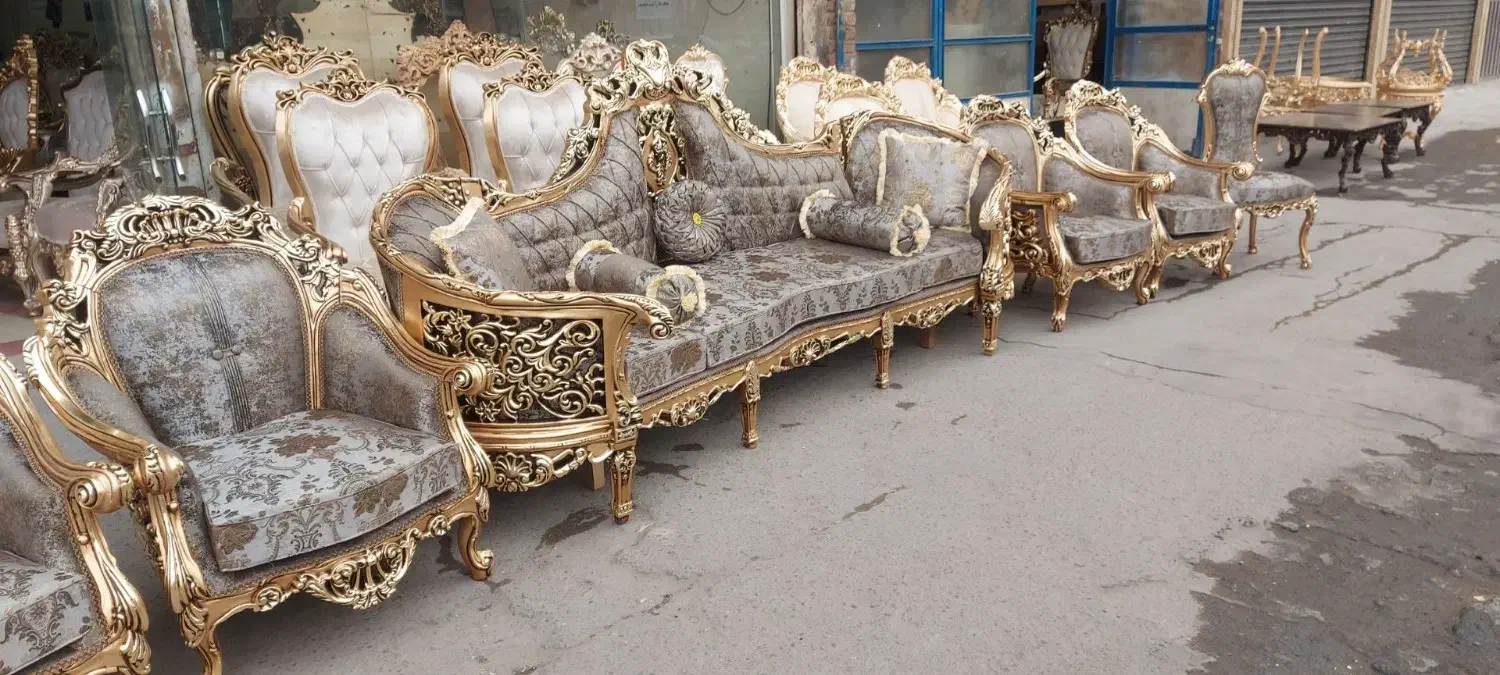 مبل شاهان با کاناپه خرچنگی ۴ نفره|مبلمان خانگی و میز عسلی|تبریز, |دیوار