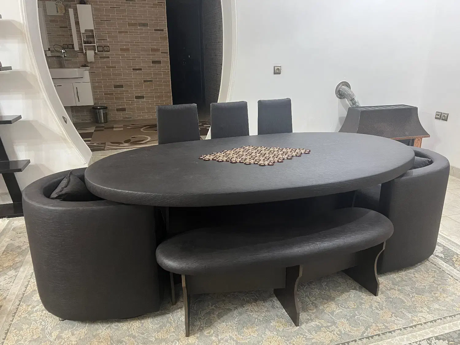 میز ناهار خوری ۸ نفره در حد نو|میز و صندلی غذاخوری|لامرد, |دیوار