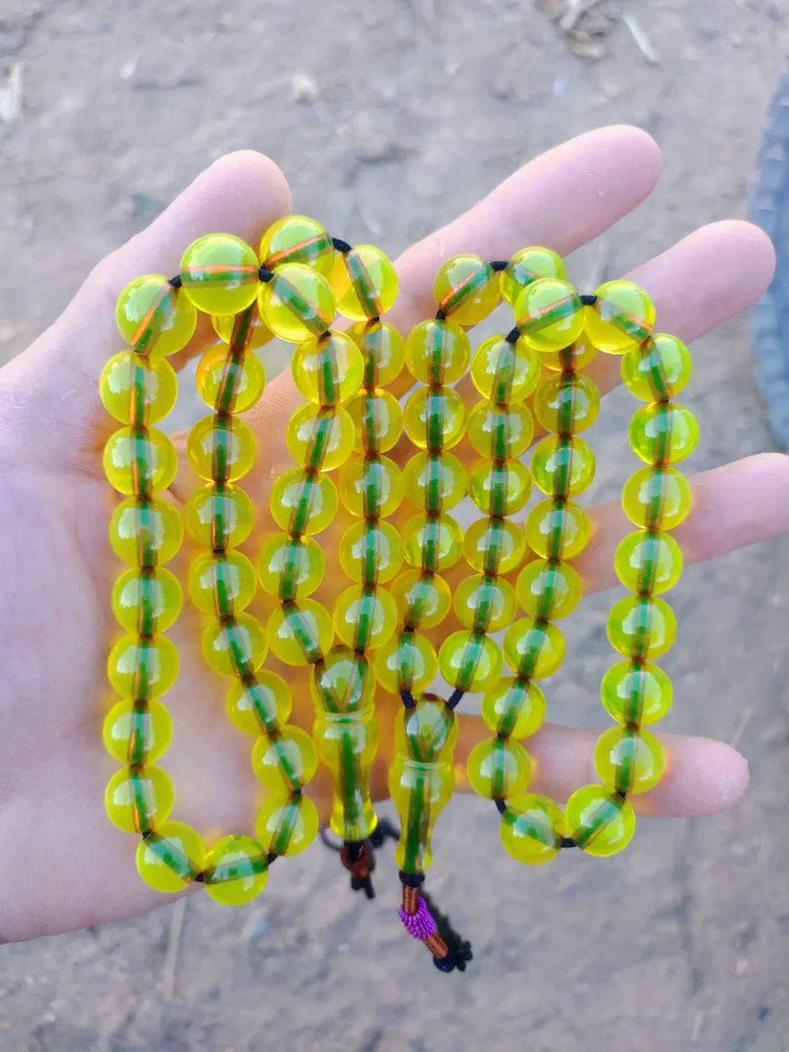 تسبیح سندلوس گری فسفری درحد کهنه آلمان|جواهرات|تبریز, |دیوار